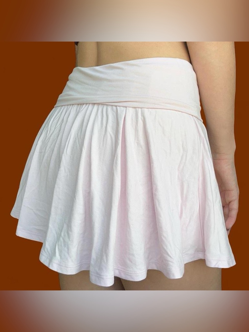 wild fable Light Pink Circle Skirt with Folded Waistband